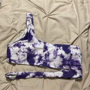 Purple tie dye swim bikini top. Size Medium